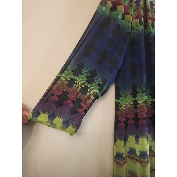 VINTAGE UNITS SHEER RETRO ARTSY FEMININE LONG SLEEVE BUTTON FRONT WOMEN MEDIUM - Picture 4 of 5